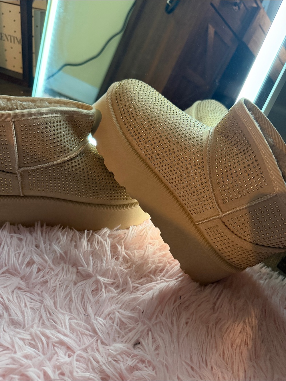 Windsor Tan Platform Studded Booties